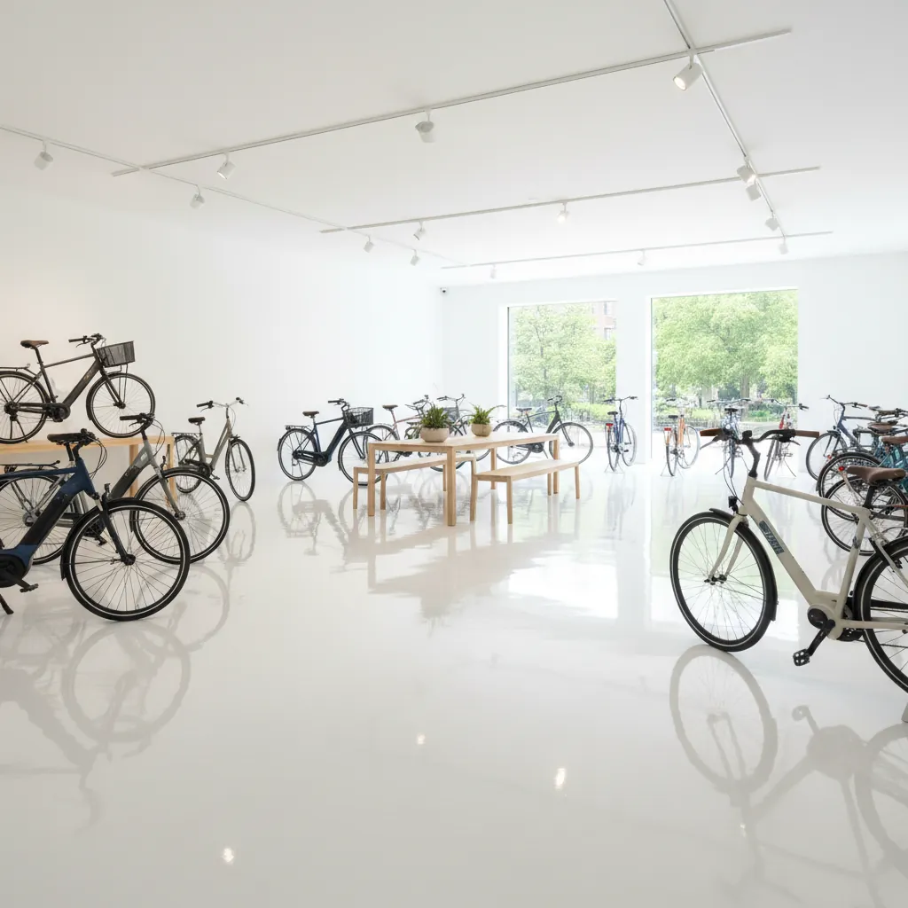 Nieuwe fietsen in de showroom