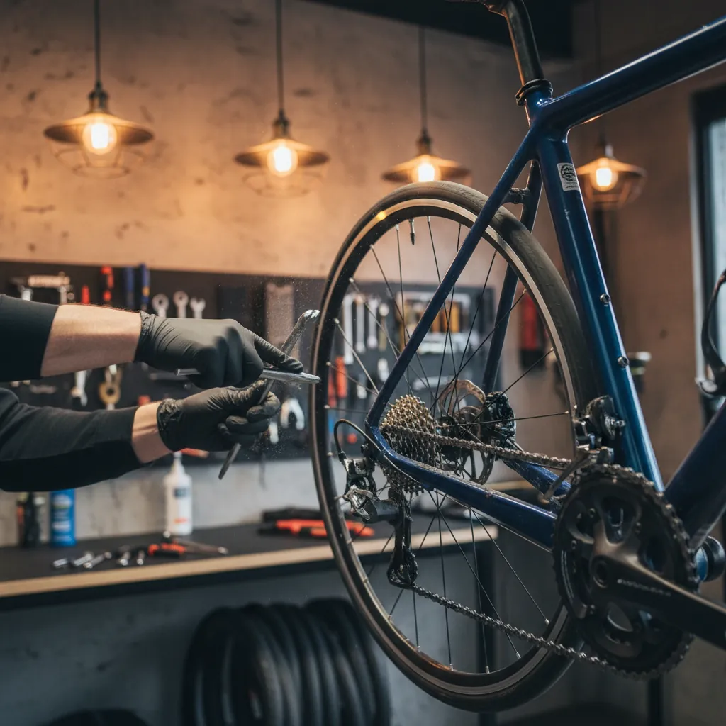 Fietsenmaker aan het werk
